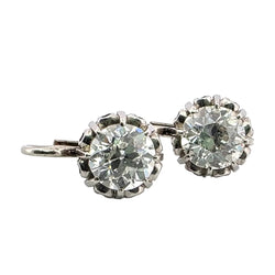White Gold and Diamond Lever-back Earrings