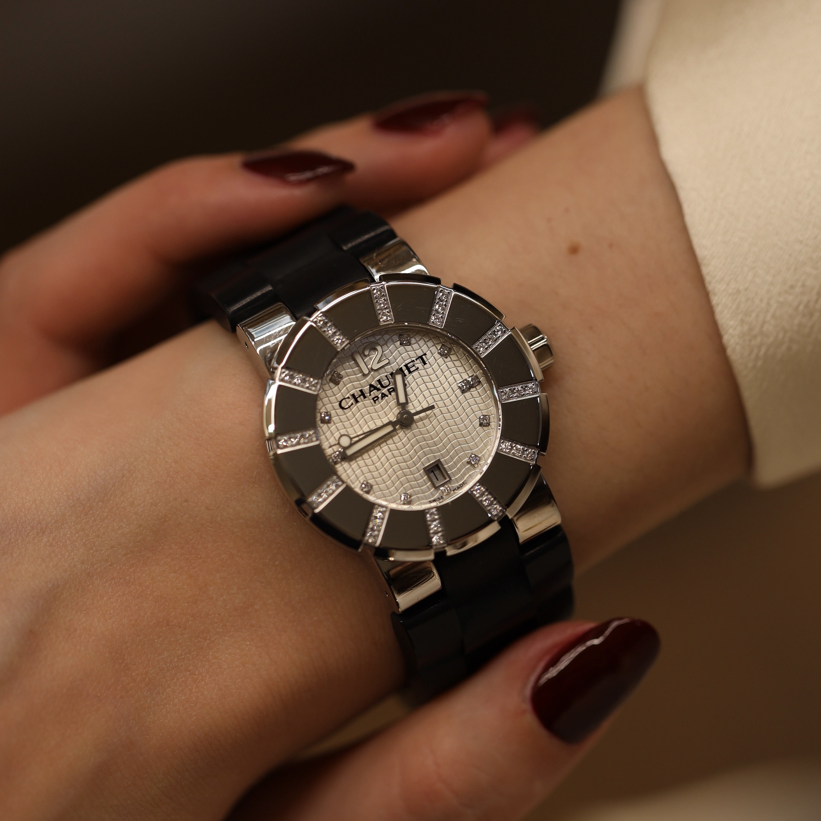 CHAUMET "Class One" Watch in Steel and Diamonds