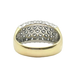 Ring in white gold, yellow gold and diamonds