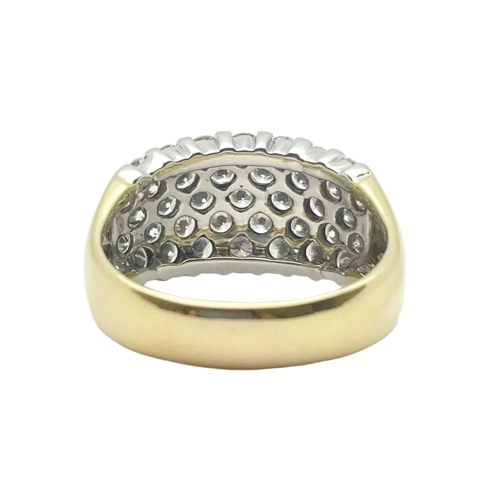 Bague Bandeau en or blanc, or jaune et diamants