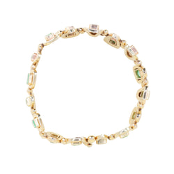 Yellow Gold Link Bracelet with Emeralds
