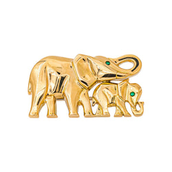 Cartier Broche Route des indes Or jaune Emeraude