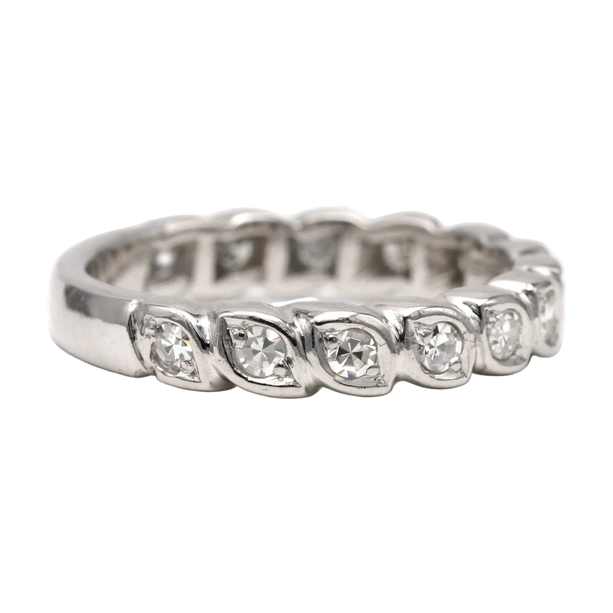 White Gold and Diamond Wedding Band