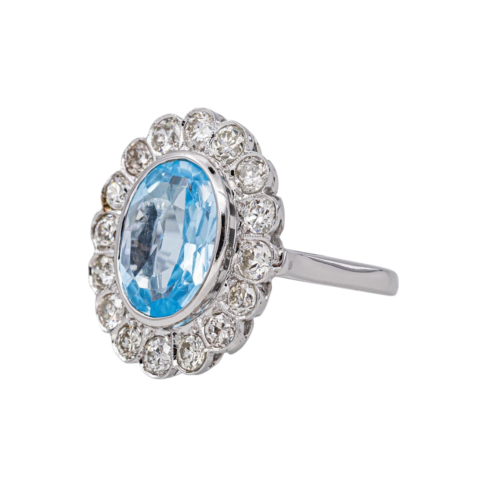 Bague Pompadour Or blanc Topaze