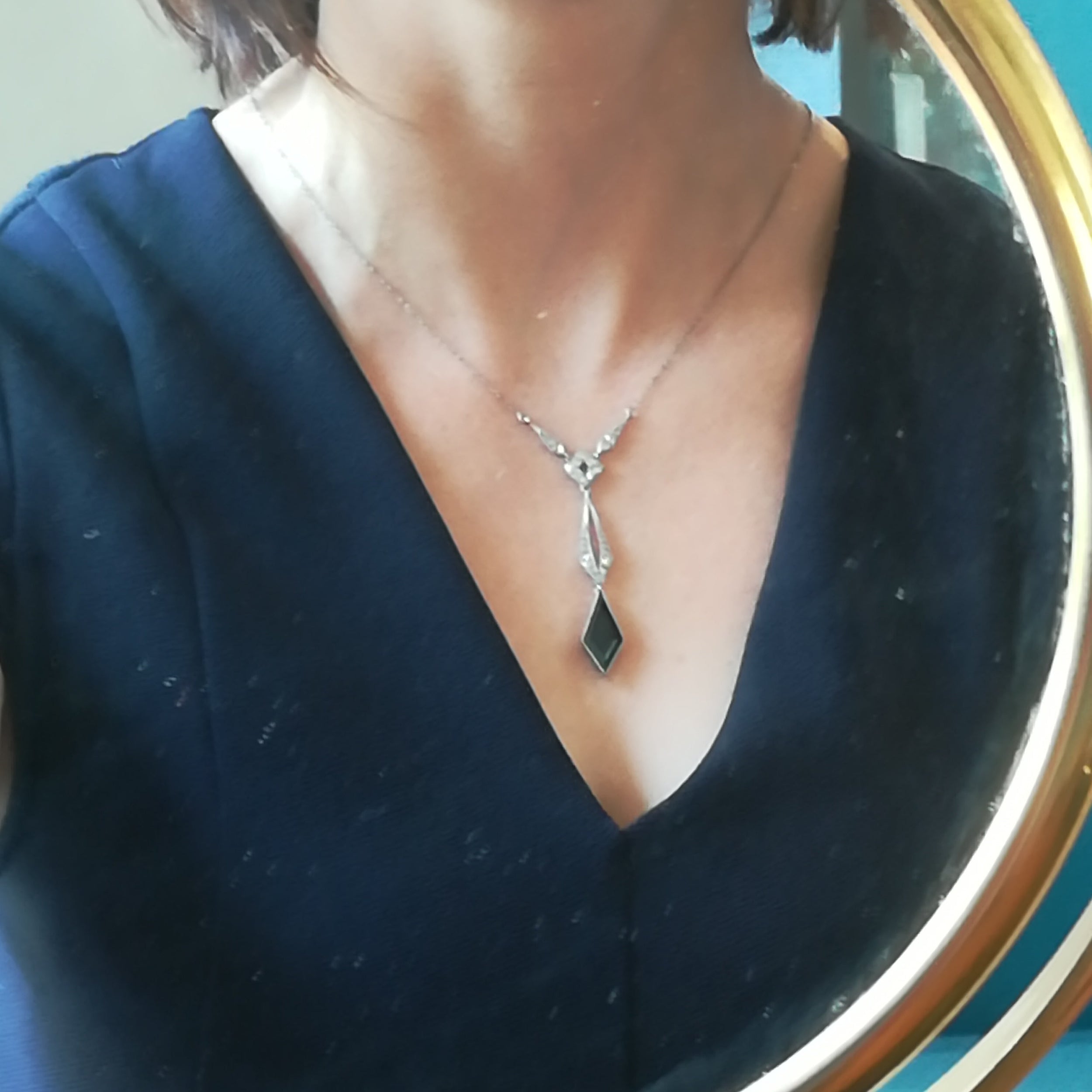 "Négligé" Necklace in Platinum, Sapphire, and Diamonds