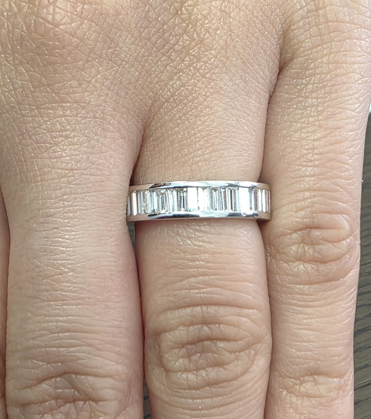 White Gold and Diamond Wedding Band