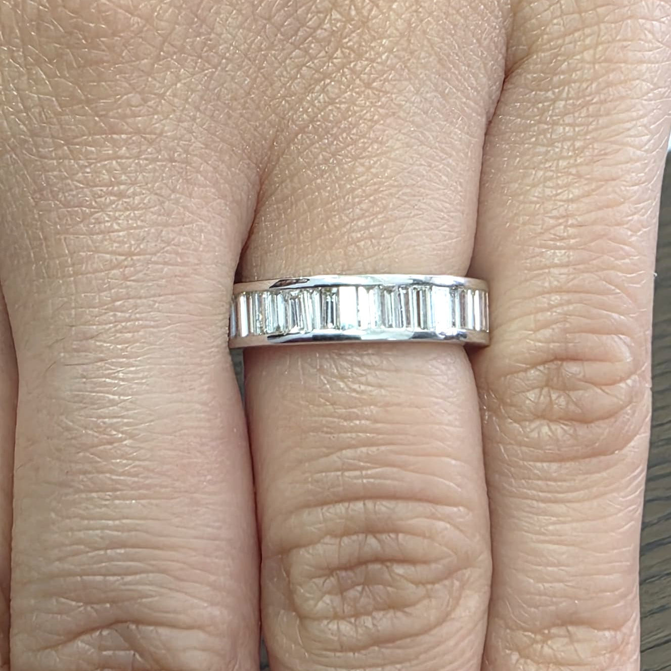 White Gold and Diamond Wedding Band