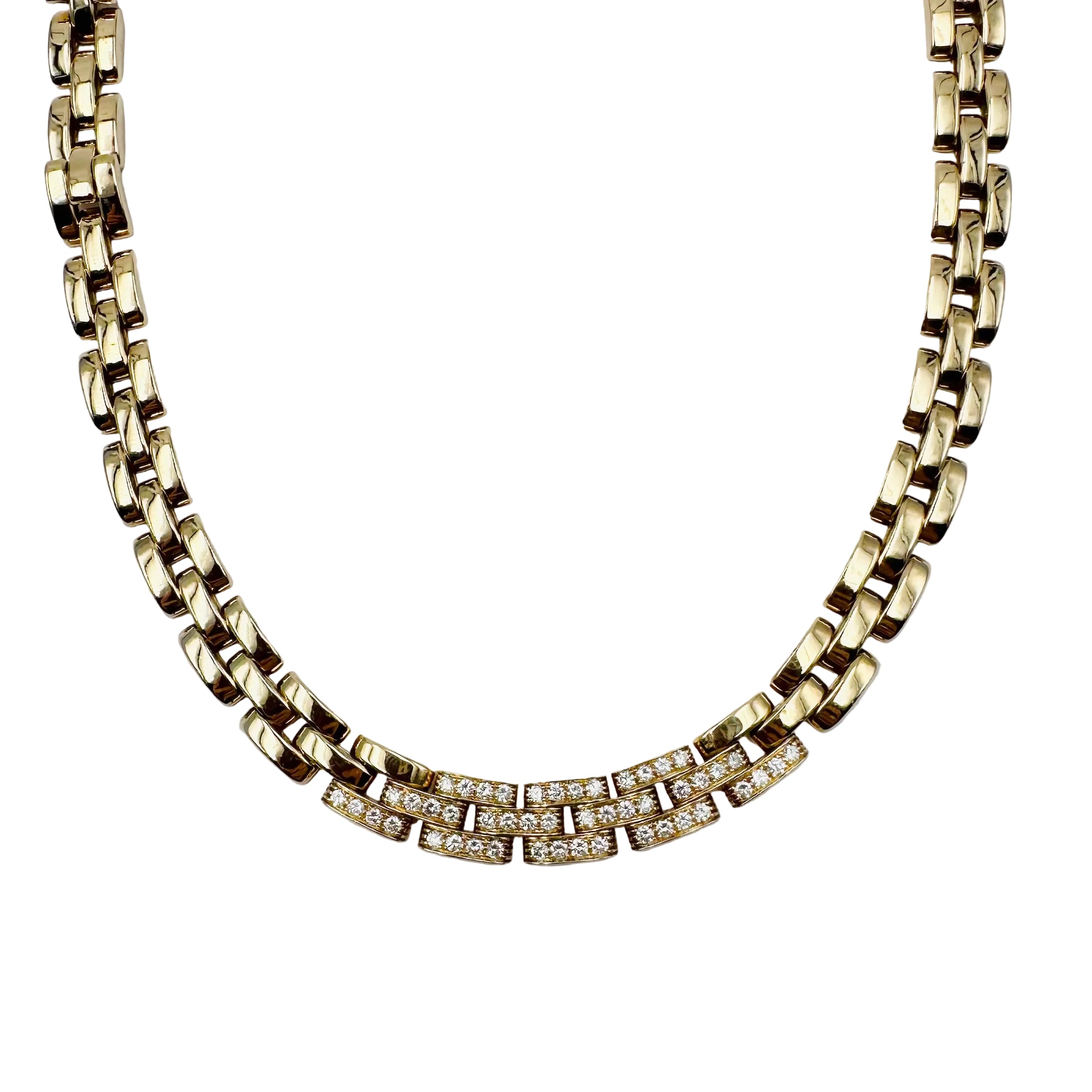 Link CARTIER "Panthère" Necklace in Yellow gold and Diamonds