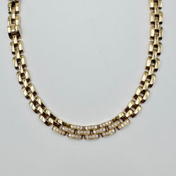 CARTIER "Panther" Link Necklace in yellow gold and diamonds