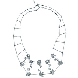 Necklace in white gold and rose-cut diamonds