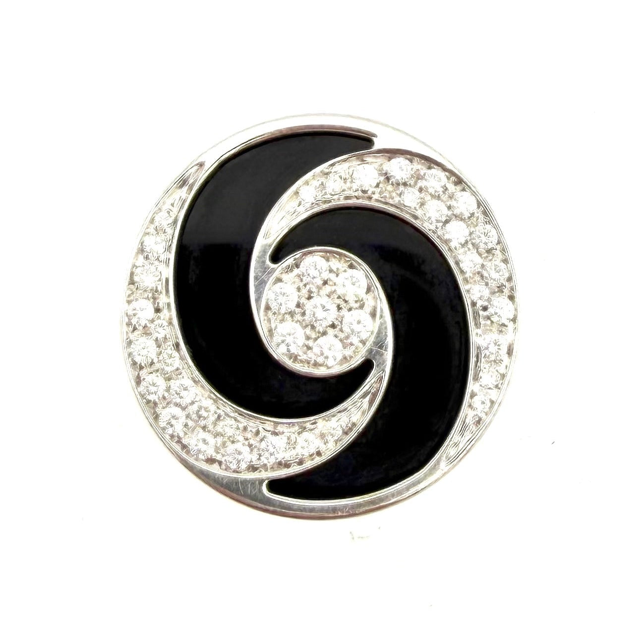 BULGARI "Optical" Cocktail Ring in white gold, steel, Onyx, and Diamonds