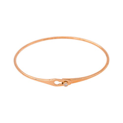 Dinh Van Bangle Bracelet with Clasp, Rose gold with Diamonds