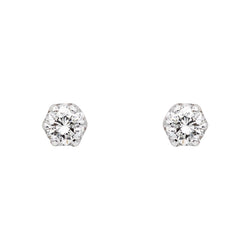 Boucles d'oreilles Puces Or blanc Diamant