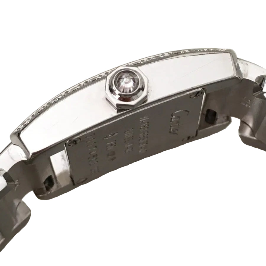 CARTIER "Tankissime" PM Watch in white gold, steel, and diamonds