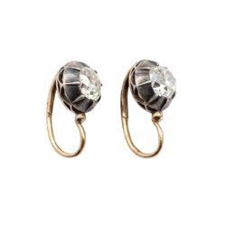 Yellow Gold and Diamond Lever-back Earrings