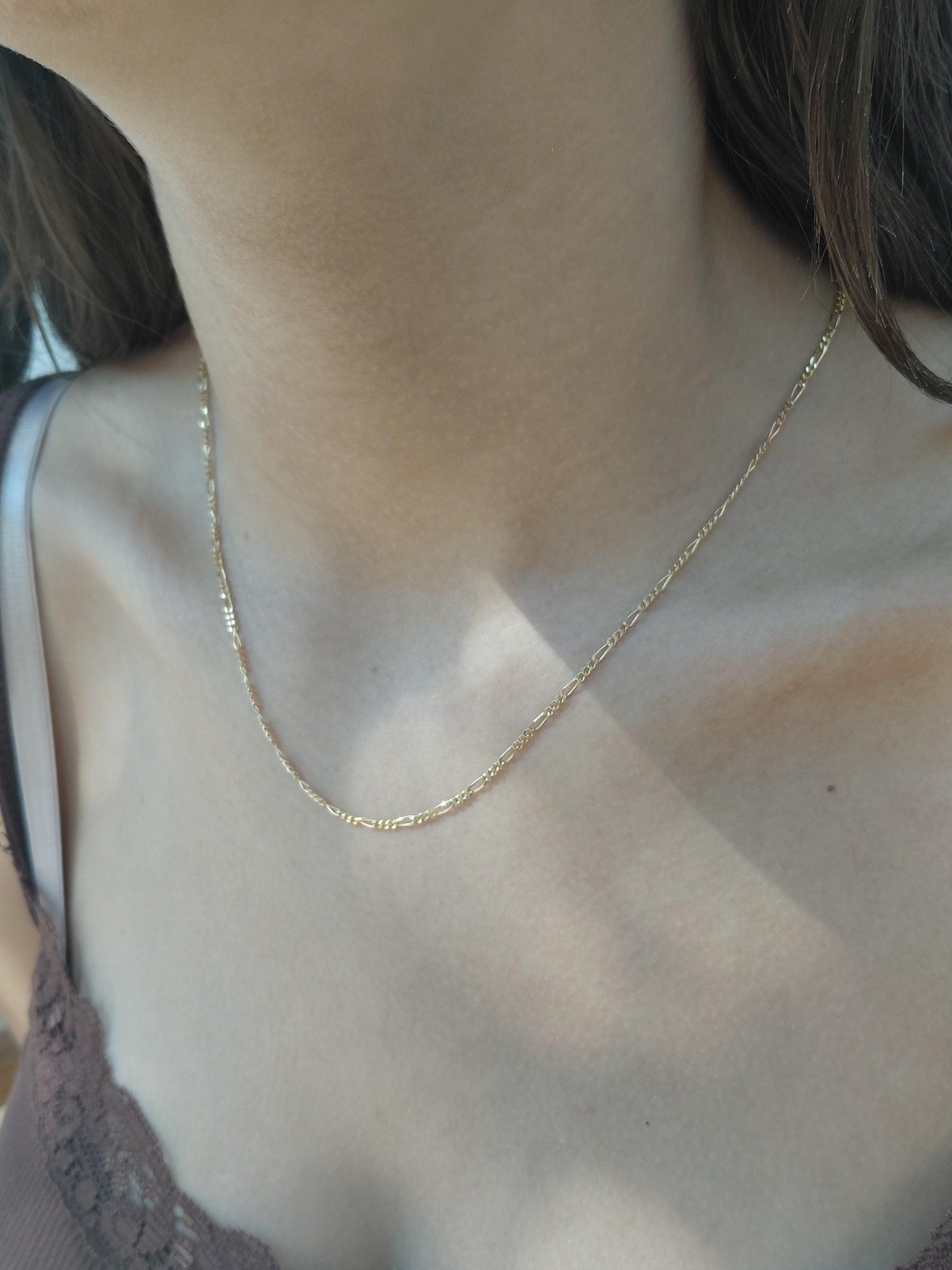 Rose gold Figaro chain