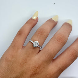 White Gold Solitaire Ring with Diamonds