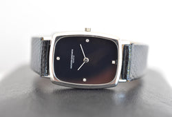 VACHERON CONSTANTIN watch in white gold, stainless steel, leather, Onyx, and Diamonds