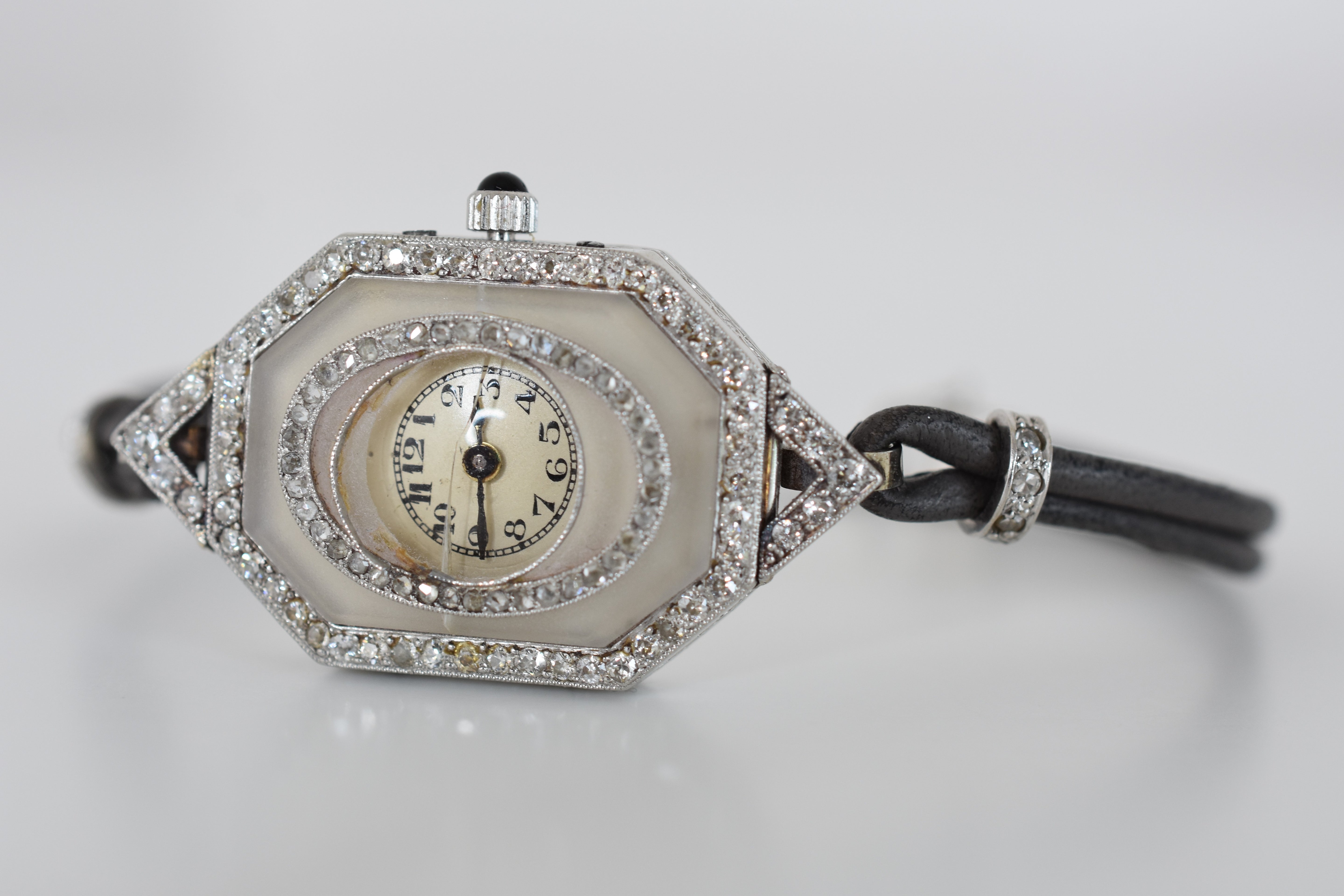 Vacheron Constantin exceptionnelle Période art-déco 1920-1925, platine (950), or blanc 18 carats et diamants