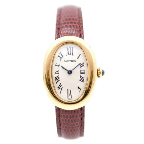 Montre CARTIER "Baignoire" en or jaune et cuir