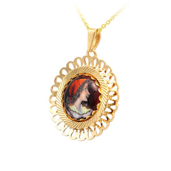 Yellow gold and Enamel pendant