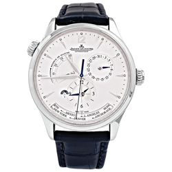 JAEGER-LECOULTRE "Master Control Geographic" Watch in Steel and Leather