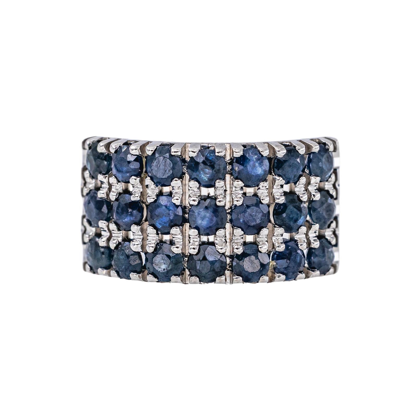 White gold Sapphire Band Ring
