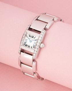 CARTIER "Tankissime" PM Watch in white gold, steel, and diamonds