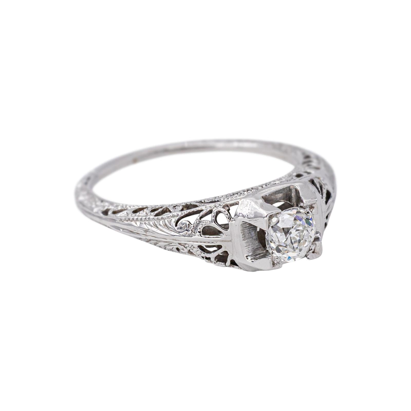White Gold Solitaire Diamond Ring