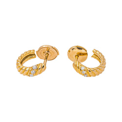 Boucles d'oreilles Créoles Or jaune Diamant