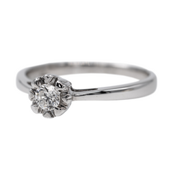 Bague Solitaire Or blanc Diamant