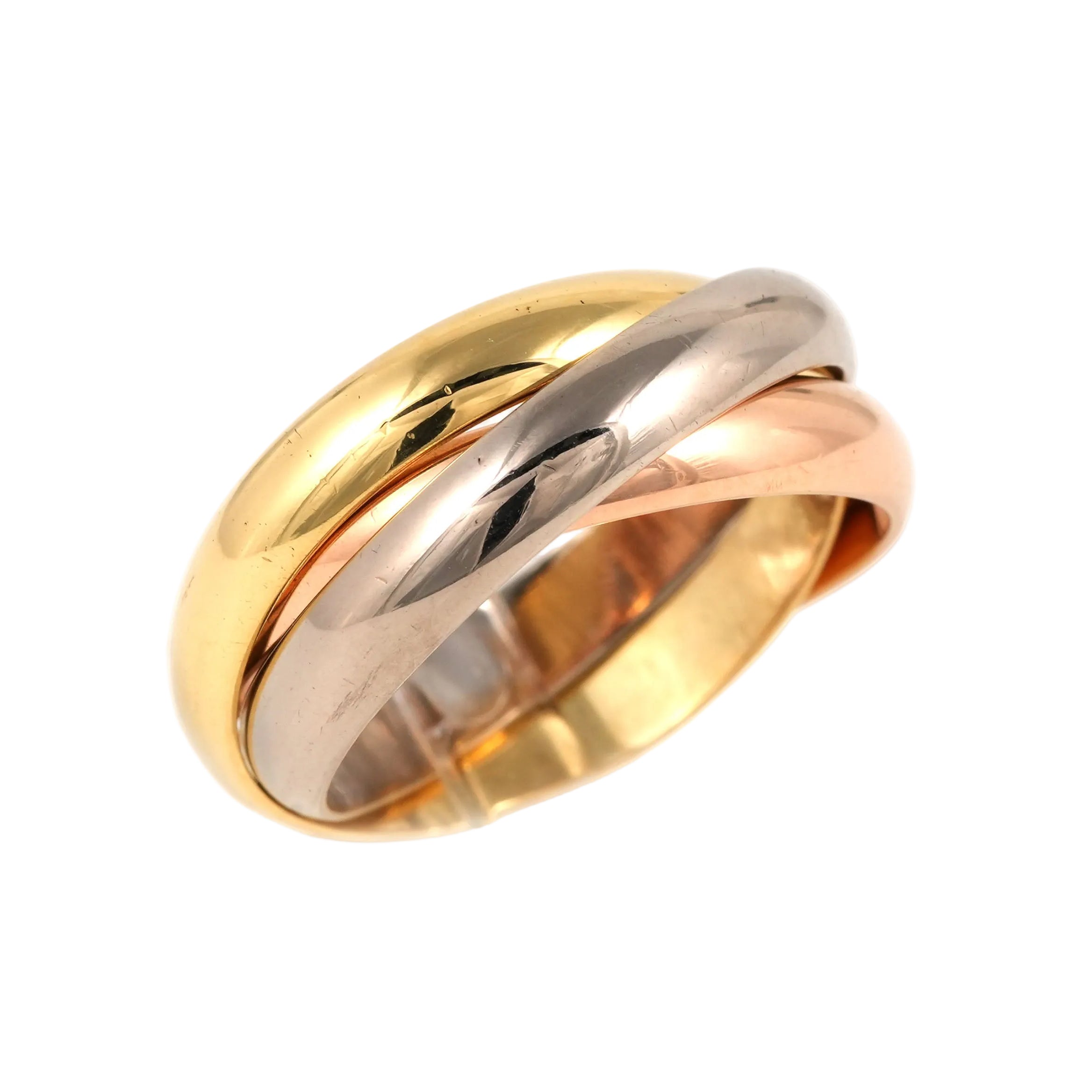 CARTIER "Trinity" Wedding band in white gold, yellow gold, and rose gold
