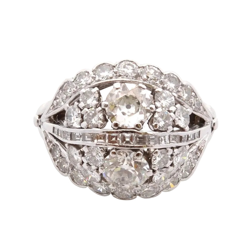 White Gold and Diamond Dome Ring