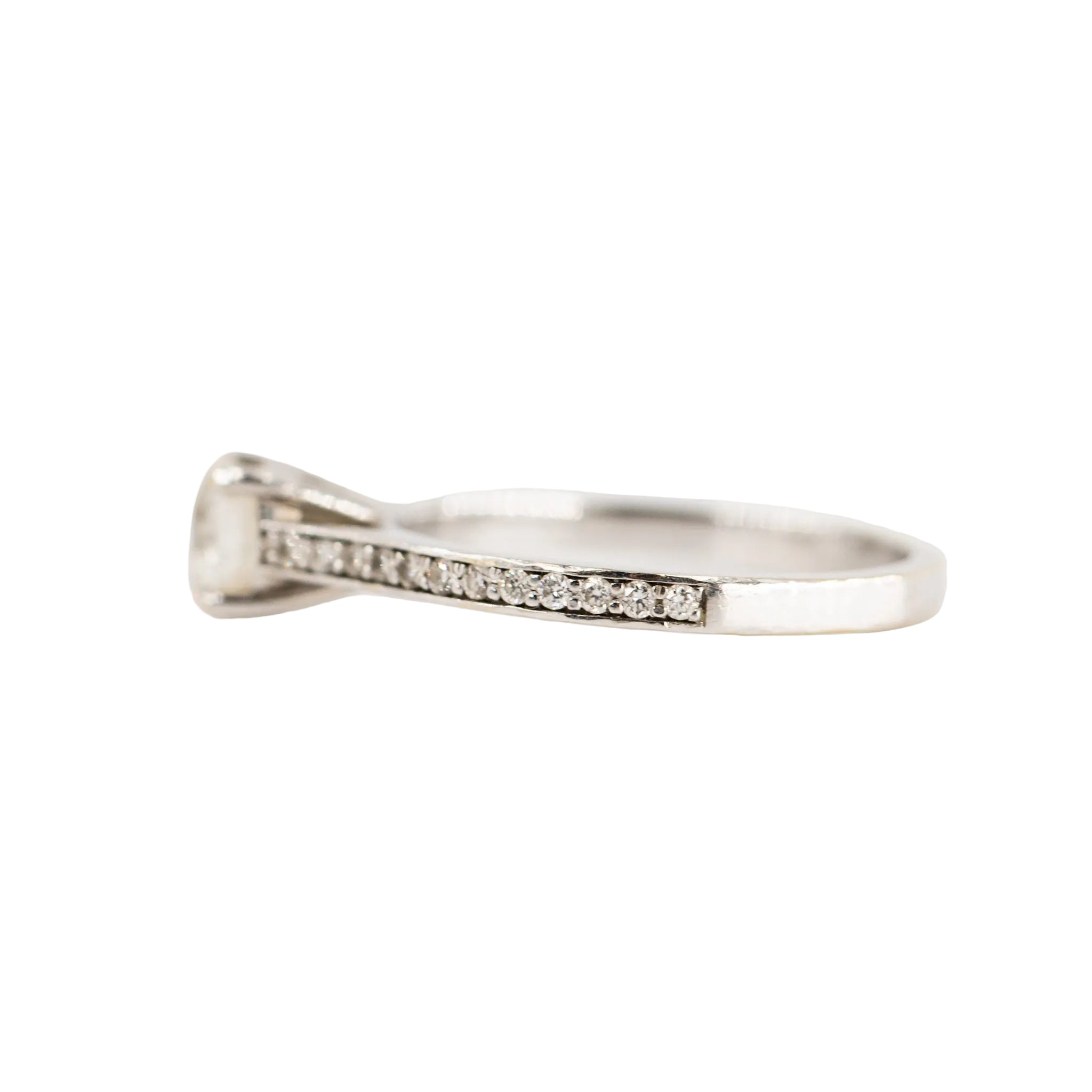 White Gold Solitaire Ring with Diamond