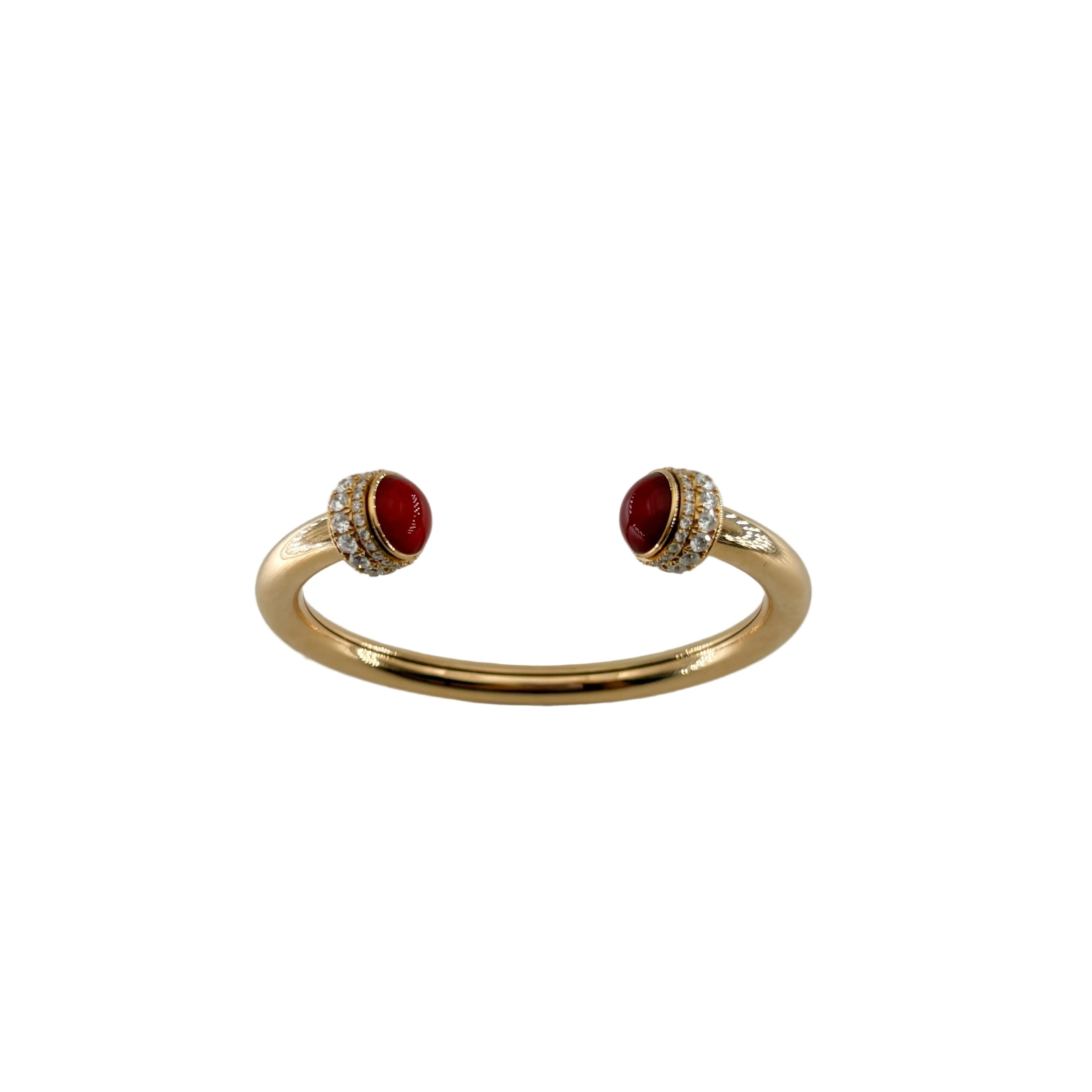 PIAGET "Possession" Bangle in rose gold, carnelian, and diamonds