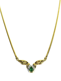 Yellow gold, Emerald, and Diamonds Necklace
