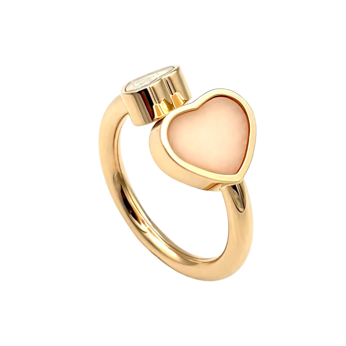 CHOPARD "Happy Hearts" Toi & Moi Ring in rose gold, Opal, and Diamond