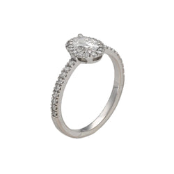 White Gold Solitaire Ring with Diamonds