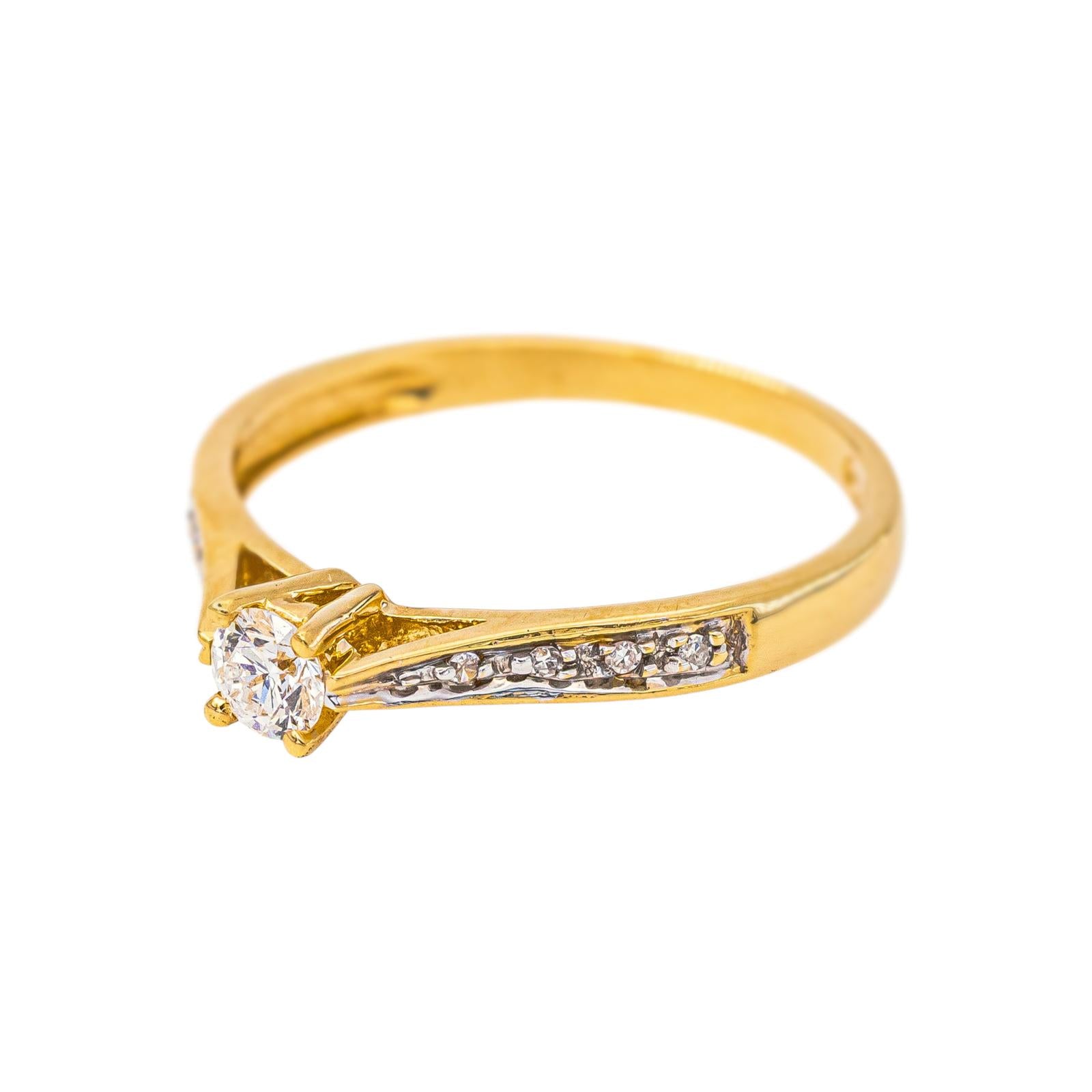 Bague Solitaire Or jaune Diamant