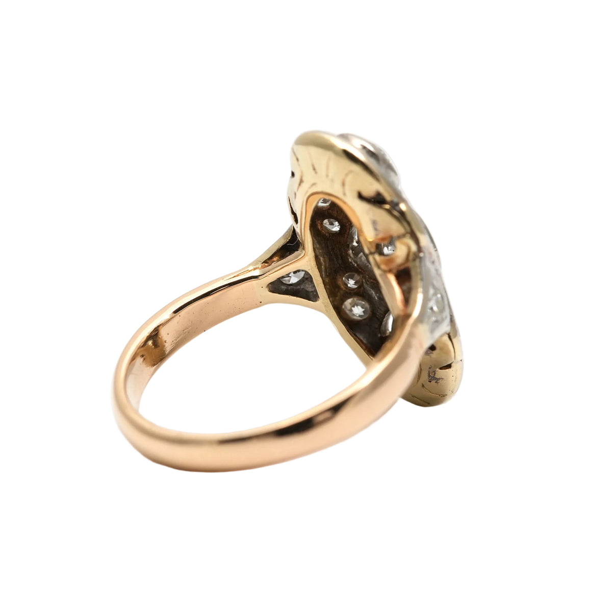 Trilogy Ring in White gold, Yellow gold, and Diamonds