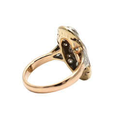 Trilogy Ring in White gold, Yellow gold, and Diamonds