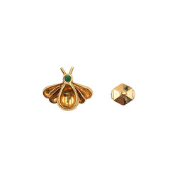 CARTIER "Bee" Brooch in yellow gold, Enamel, and Emerald