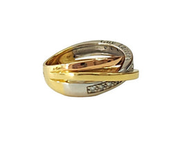 GUY LAROCHE Wedding band in white gold, yellow gold, rose gold, and diamonds