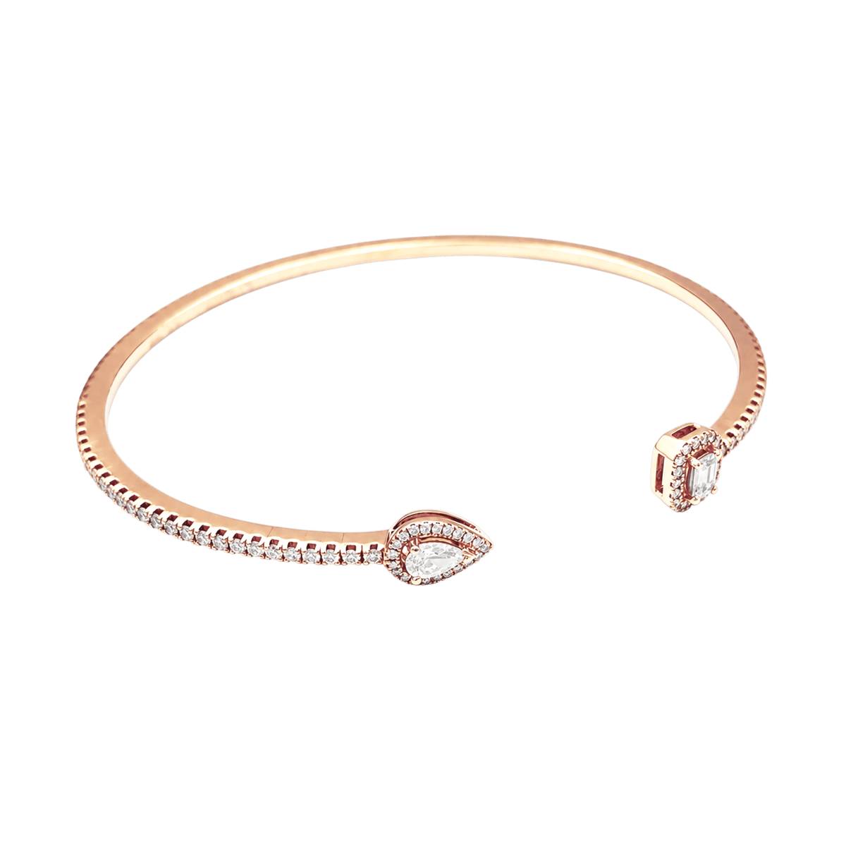 Bracelet Jonc MESSIKA My Twin Pavé PM en or rose et diamants