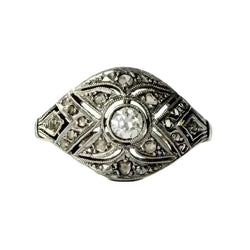 White Gold and Diamond Dome Ring