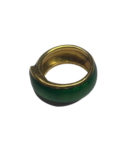 VAN CLEEF & ARPELS 18K Gold and Enamel Ring (SIZE 48)