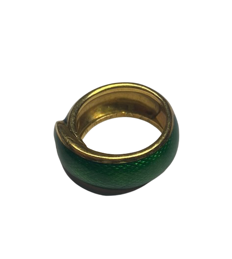 VAN CLEEF & ARPELS 18K Gold and Enamel Ring (SIZE 48)
