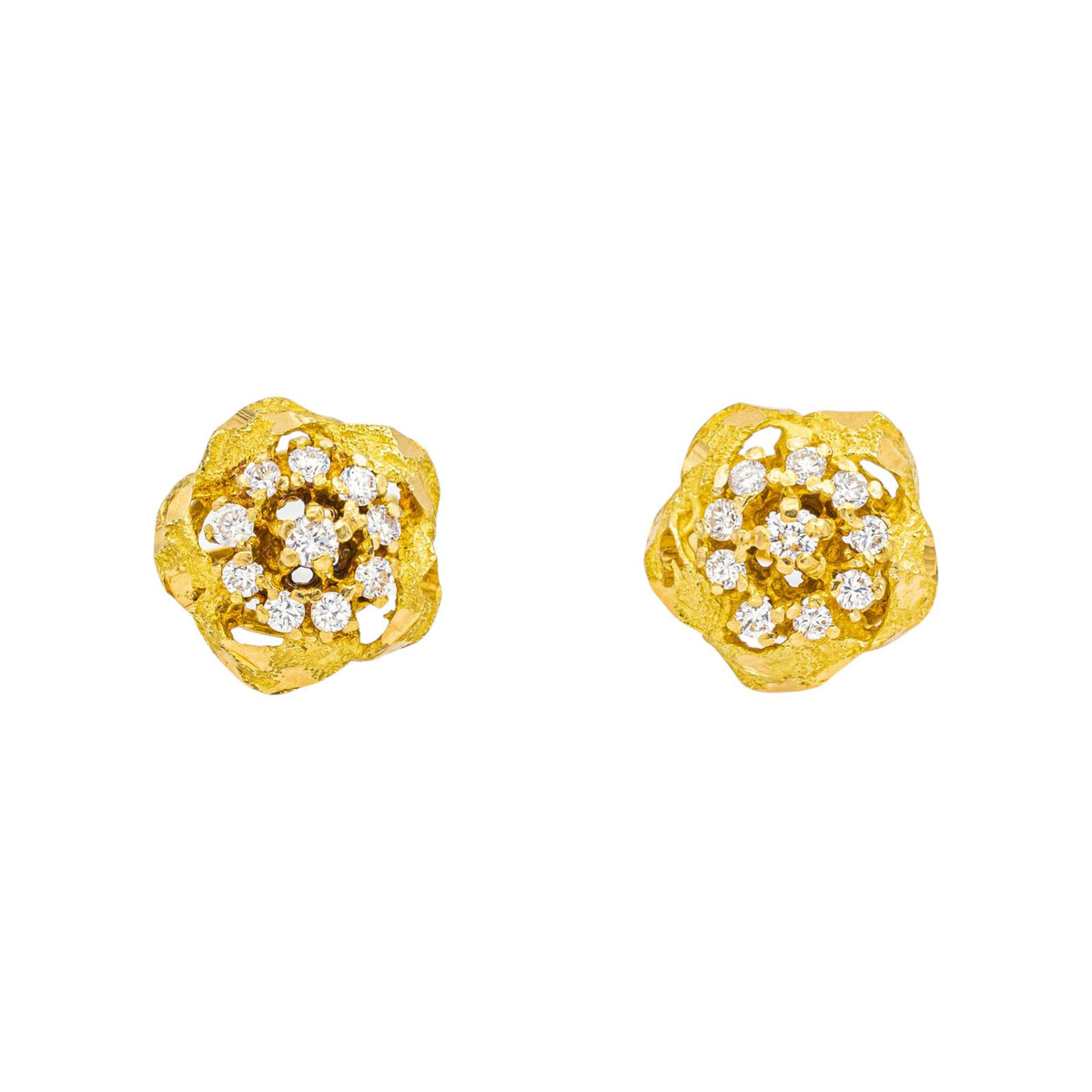 Yellow Gold Diamond Earrings