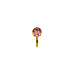 MARIE-HÉLÈNE DE TAILLAC "Princess" Solitaire Ring in 22-carat yellow gold with a pink Tourmaline