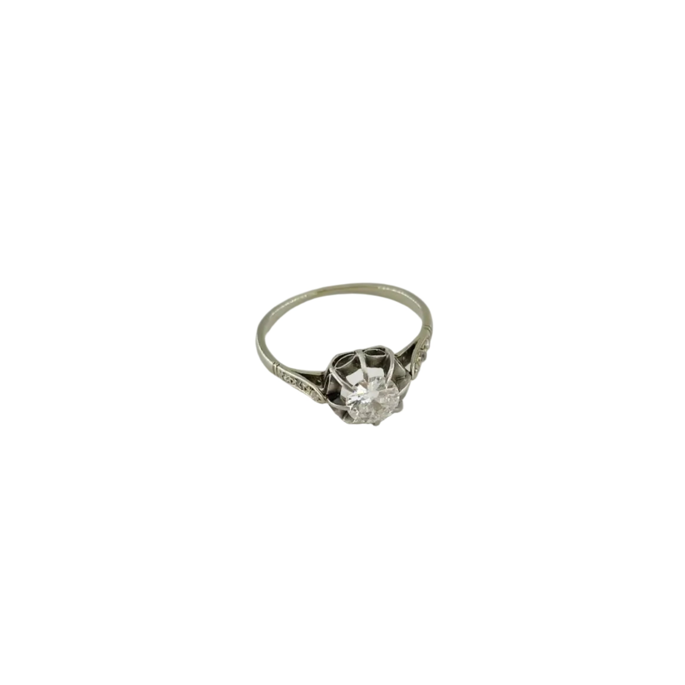 White Gold Solitaire Ring with Diamonds
